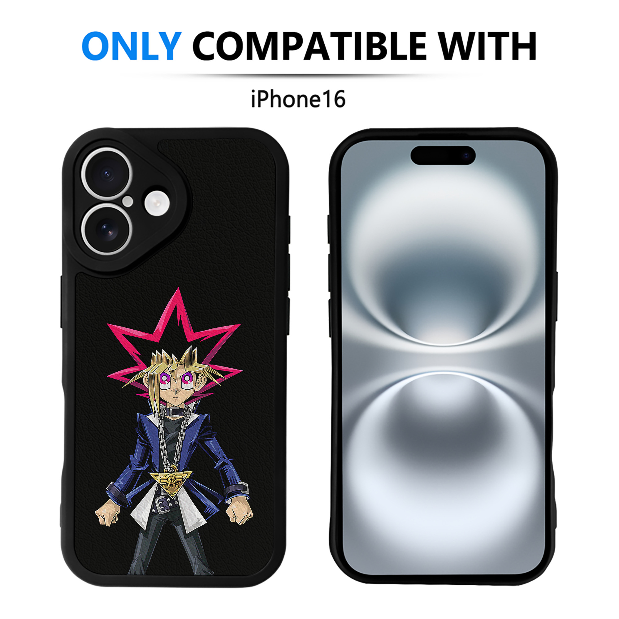 遊☆戯☆王 Yu-Gi-Oh! 【iPhone 16シリーズ対応】シリコンスマホケース（レザー調） 材質：シリコン